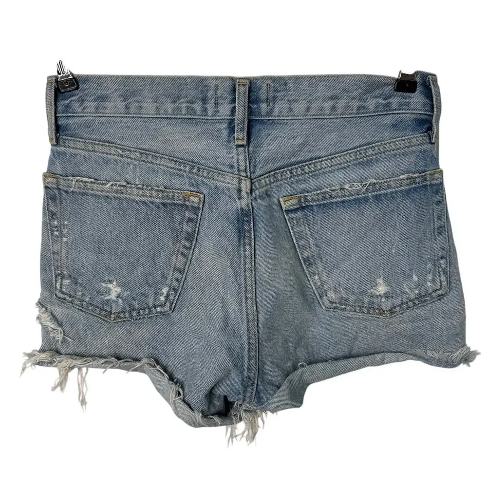 AGOLDE Parker Vintage Cut Off Shorts Swapmeet Distressed Denim size 25
